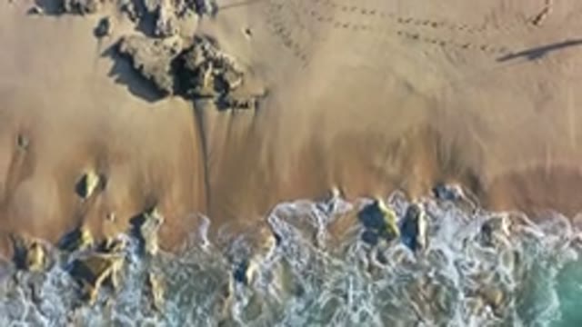 LOS CABOS MEXICO-2020: Aerial View Of The Shore With Gold Sand And Water