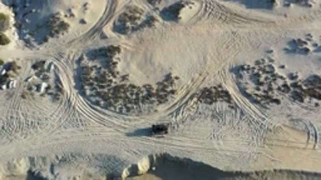 LOS CABOS MEXICO-2020: Beautiful Dune Scenery With Tire Marks From Sand Boarders