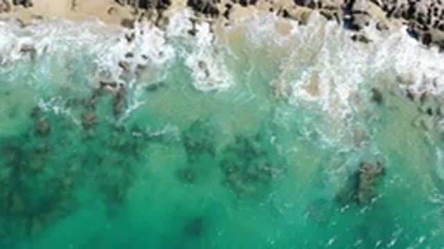 LOS CABOS MEXICO-2020: Beautiful Translucent Blue Sea Advances With Its Waves