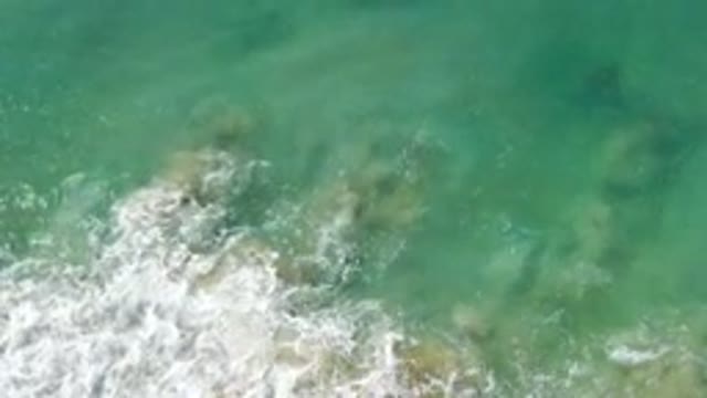LOS CABOS MEXICO-2020: A Breathtaking View From The Top Of The Ocean With Its Green Waves