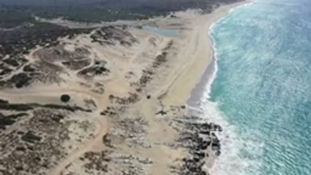 LOS CABOS MEXICO-2020: Savage Sandy Beach With A Turquoise Sea