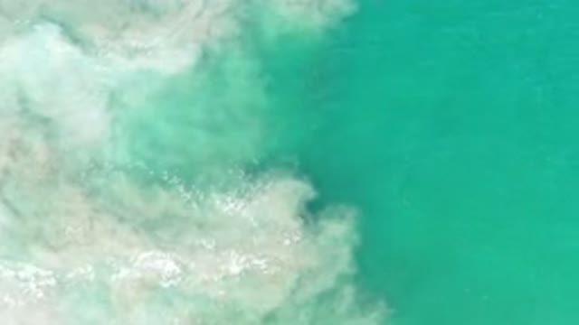 LOS CABOS MEXICO-2020: Water With White And Green Color Merged Together With