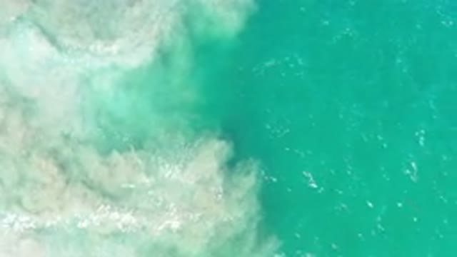LOS CABOS MEXICO-2020: Green Water Waves With Loose Sand Or Mud Underneath