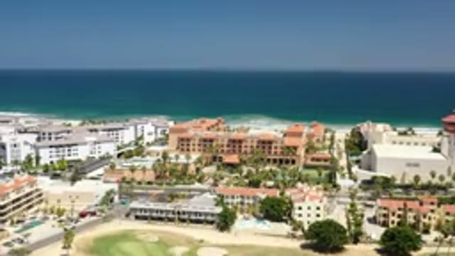 LOS CABOS MEXICO-2020: Aerial View Of Hotels Along A Sea Shore With Other