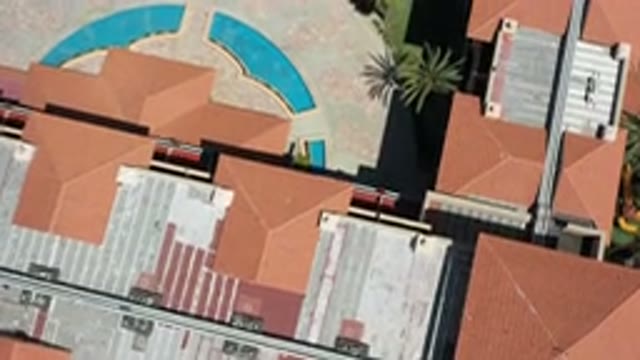 LOS CABOS MEXICO-2020: Aerial View Of Nice Hotel With Big Pool And Nice Palms