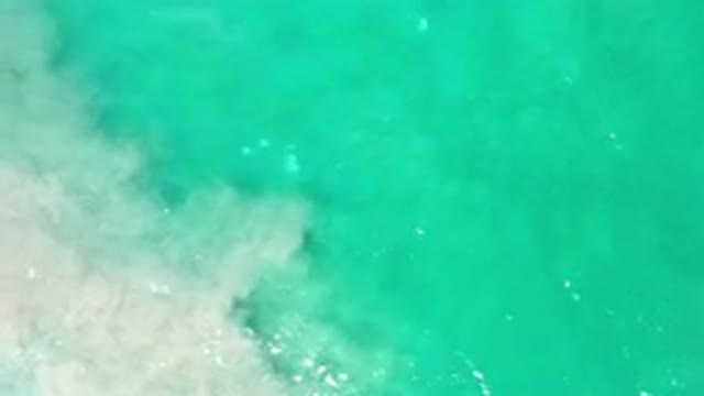 LOS CABOS MEXICO-2020: Aerial View Of The Beautiful Green Ocean Showing Some