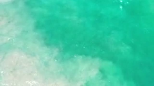 LOS CABOS MEXICO-2020: Ocean Waves Meet Sandy Shore in Vibrant Coastal View