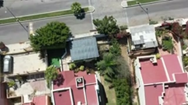 LOS CABOS MEXICO-2020: Top Down View Of Houses With Red Roofs And The