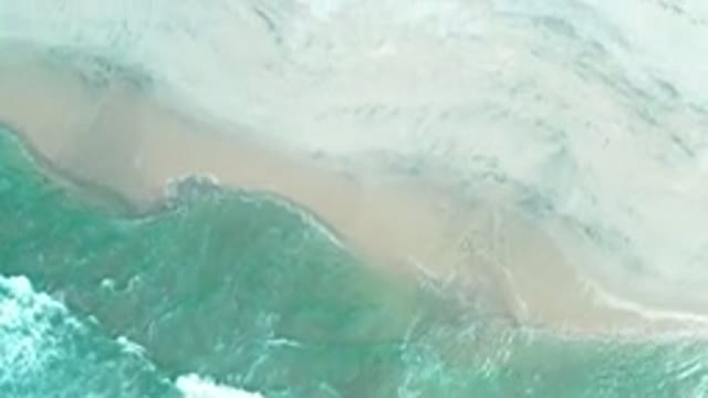 LOS CABOS MEXICO-2020: Aerial View Of The Clear Crystal Water With Sand And