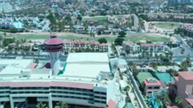 LOS CABOS MEXICO-2020: Aerial View Over Buildings With Two Sports Courts
