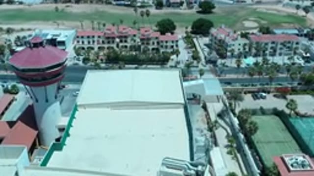 LOS CABOS MEXICO-2020: Bird's-Eye View of Buildings and Tennis Courts