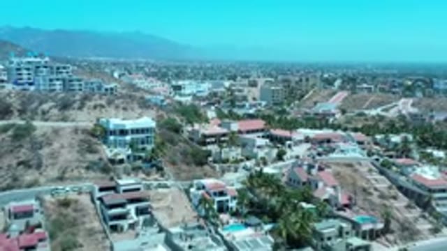 LOS CABOS MEXICO-2020: Aerial View of Residential Homes And Commercial Buildings