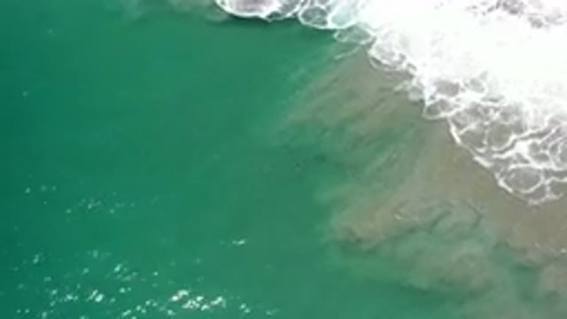 LOS CABOS MEXICO-2020: Green Water And White Bubble Wave With Loose Sands