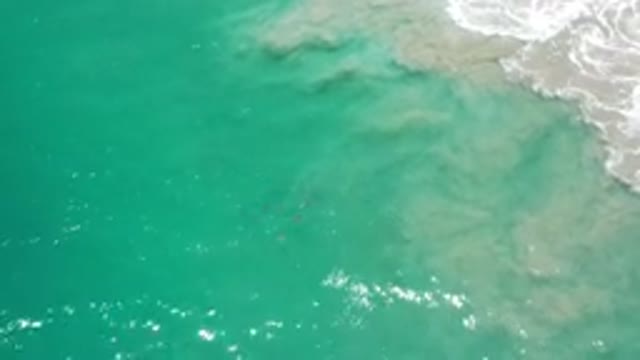 LOS CABOS MEXICO-2020: Aerial View Of The Beautiful Green Waters With Some Waves