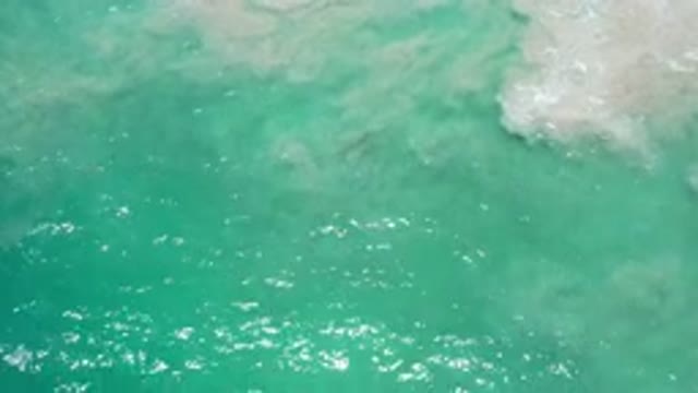 LOS CABOS MEXICO-2020: Footage Of Green Clear Water With Waves And Sun