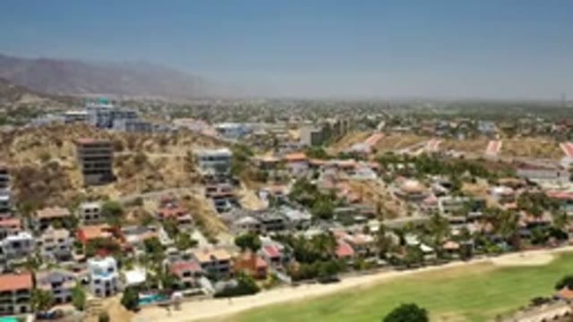 LOS CABOS MEXICO-2020: Aerial Capture Of Green Plains And Houses