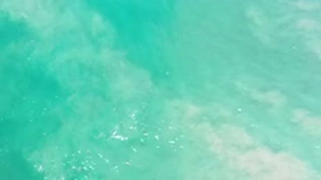 LOS CABOS MEXICO-2020: Blue Green Ocean Tropical Birds Eye View Of Water Waves