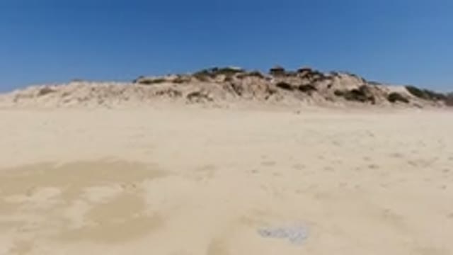 LOS CABOS MEXICO-2020: Stationary Video Of A Large Sand Dune In The Distance On