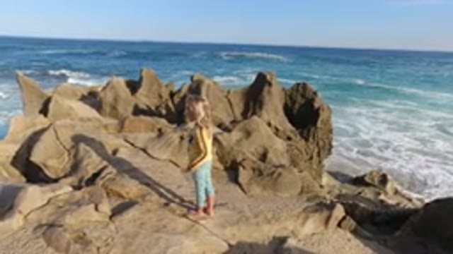 LOS CABOS MEXICO-2020: Little Girl Looking At The Beach