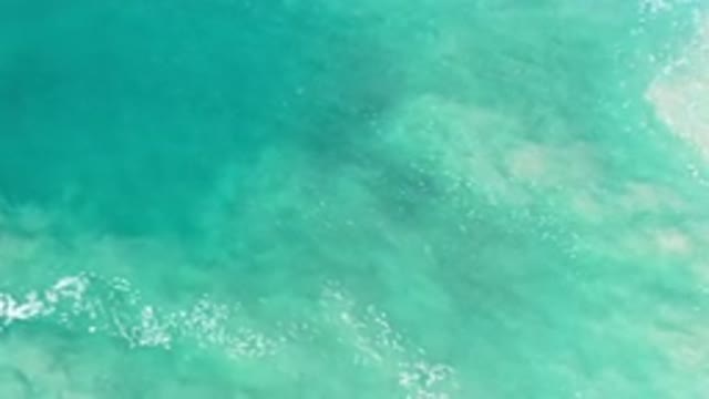 LOS CABOS MEXICO-2020: Fast Moving Foamy Blue Ocean On Sunny Day Flyover