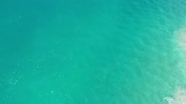 LOS CABOS MEXICO-2020: Aerial View of Shimmering Green Blue Water
