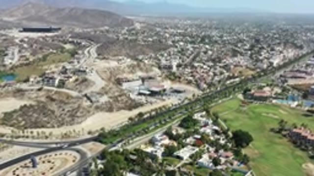 LOS CABOS MEXICO-2020: Aerial Drone Footage Slowly Spanning A Large City With