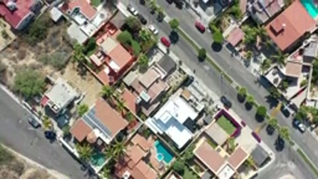 LOS CABOS MEXICO-2020: Aerial View of Residential Houses by Eagle Eye Camera