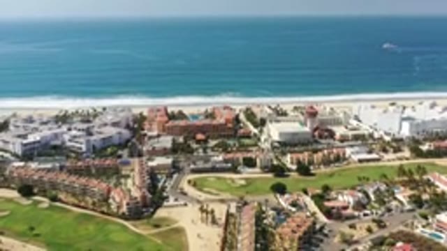 LOS CABOS MEXICO-2020: The Beautiful Top View Of The Dazzling Beach With Tallest Buildings