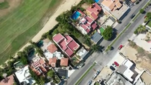LOS CABOS MEXICO-2020: Aerial View Of Houses, Highway And Trees