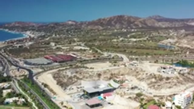LOS CABOS MEXICO-2020: Footage Of A City With Green Grass Fields Next To A Beach