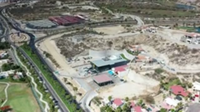LOS CABOS MEXICO-2020: Aerial View Of A Busy City During A Morning With Many
