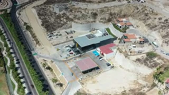 LOS CABOS MEXICO-2020: Aerial View Zooms In On Suspicious Building Possibly