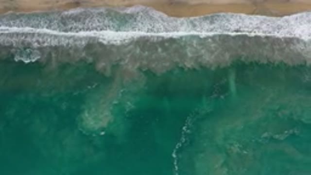 LOS CABOS MEXICO-2020: Aerial View Of The Beach Showing Waves And Green Shore