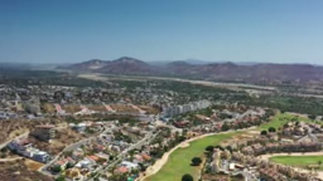 LOS CABOS MEXICO-2020: Drone Footage Of Suburban Town Homes With Rolling Hills