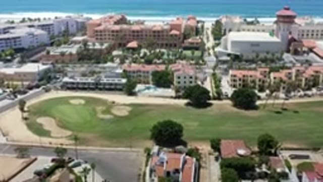 LOS CABOS MEXICO-2020: Aerial View Of Vacation Buildings With The Ocean In The