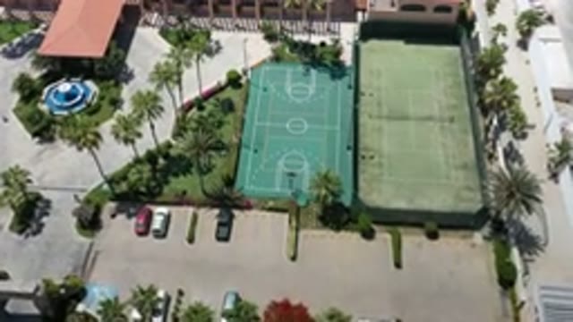 LOS CABOS MEXICO-2020: Overhead View Of A Condominium With Sports Courts And Recreation Areas