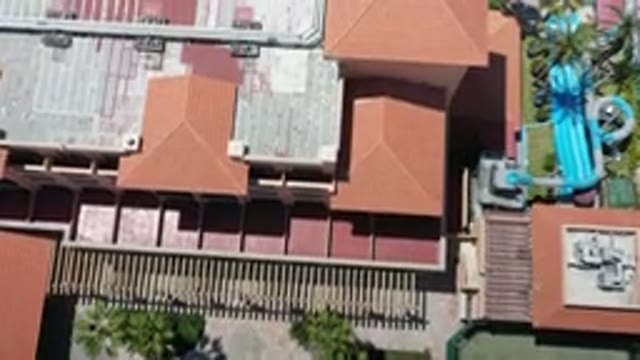 LOS CABOS MEXICO-2020: Aerial View Of Large Tropical Water Park Resort With Palm Trees