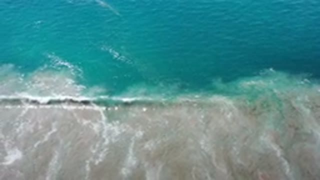 LOS CABOS MEXICO-2020: Clear Blue Ocean Waves Crashing on Beach
