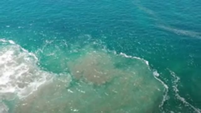 LOS CABOS MEXICO-2020: Beautiful Blue Ocean Waves With Whitecaps And Coral Reefs