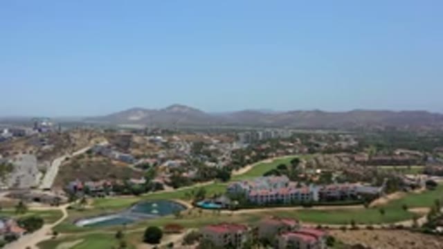 LOS CABOS MEXICO-2020: Aerial View Of Town With Mountains In The Background And