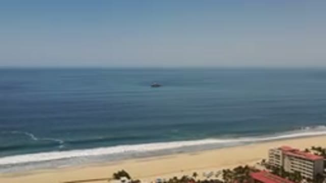 LOS CABOS MEXICO-2020: Ocean And Beach And Some Houses Along The Strip Of Sand