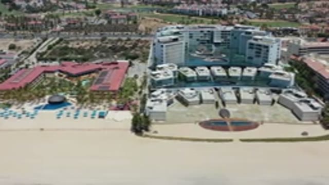 LOS CABOS MEXICO-2020: Footage Of City With Luxury Buildings Next To A Big And Beach