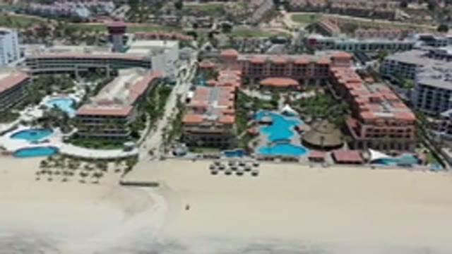 LOS CABOS MEXICO-2020: Fly By Over Beautiful Beach Side Resorts