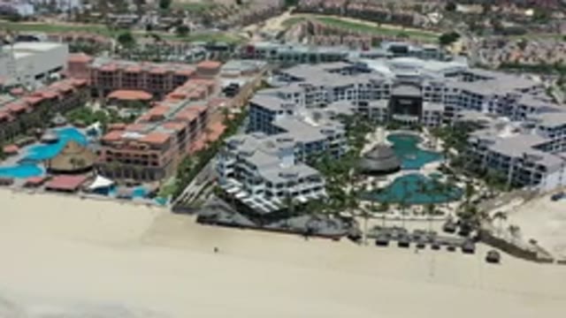 LOS CABOS MEXICO-2020: Luxurious Beach Resort Scenic Overview Of Hotel And Pools