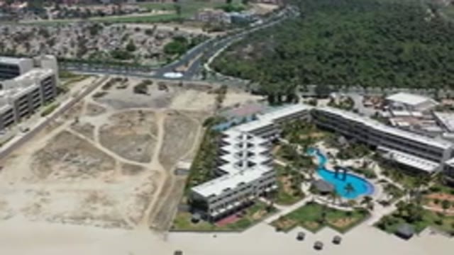LOS CABOS MEXICO-2020: Aerial City Photography of Modern Buildings and Coastal Landmarks