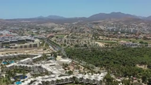 LOS CABOS MEXICO-2020: Aerial View Of Resort And Neighboring Region With Green