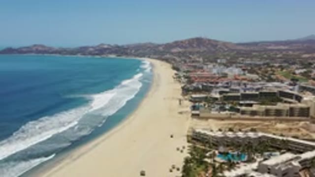 LOS CABOS MEXICO-2020: Large Coastal Resort And Residential Area With Blue Waters