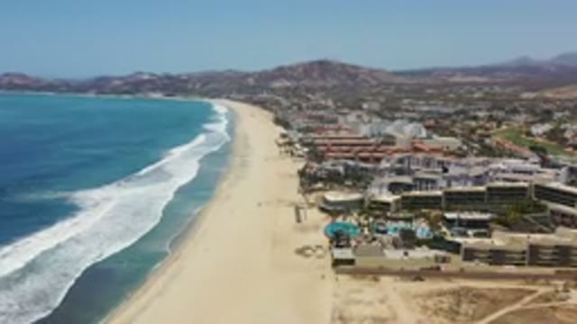 LOS CABOS MEXICO-2020: Drove Video Of A Uncrowded Shoreline With A Beautiful