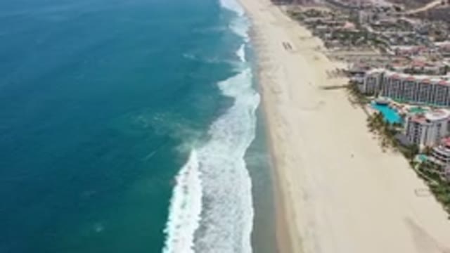 LOS CABOS MEXICO-2020: Resort Building Complexes With Pools And Trees In The