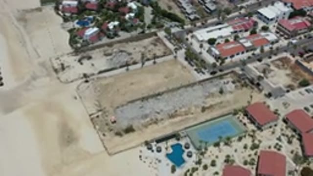 LOS CABOS MEXICO-2020: Looking Down Upon Construction Of A Luxury Beach Side